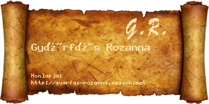 Gyárfás Rozanna névjegykártya